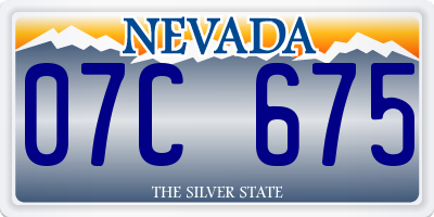 NV license plate 07C675