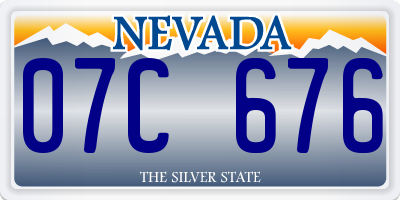 NV license plate 07C676