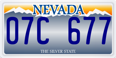 NV license plate 07C677