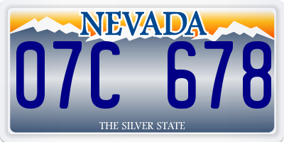 NV license plate 07C678