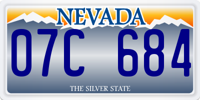 NV license plate 07C684