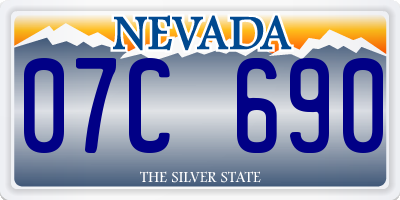 NV license plate 07C690