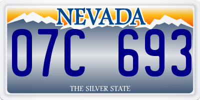 NV license plate 07C693