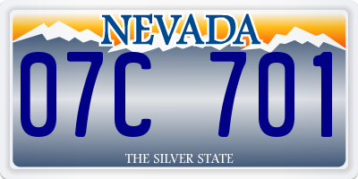 NV license plate 07C701