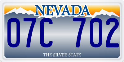 NV license plate 07C702