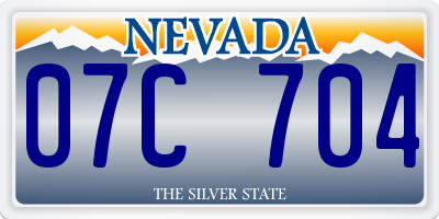 NV license plate 07C704
