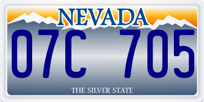 NV license plate 07C705