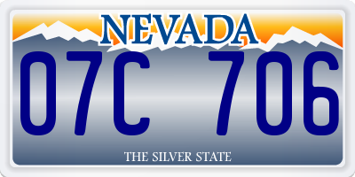 NV license plate 07C706