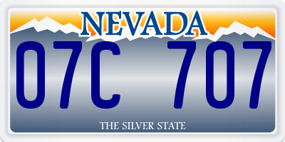 NV license plate 07C707