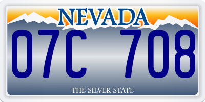 NV license plate 07C708