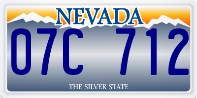 NV license plate 07C712