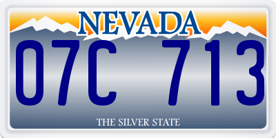 NV license plate 07C713