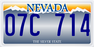 NV license plate 07C714