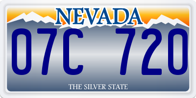 NV license plate 07C720