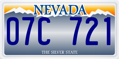 NV license plate 07C721