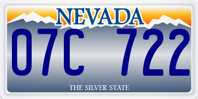 NV license plate 07C722