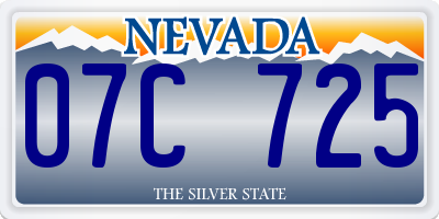 NV license plate 07C725