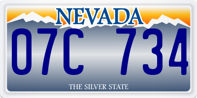 NV license plate 07C734