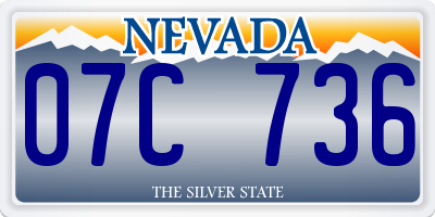 NV license plate 07C736