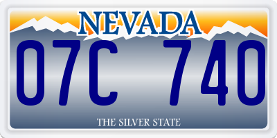 NV license plate 07C740