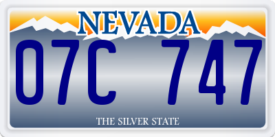 NV license plate 07C747