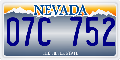 NV license plate 07C752