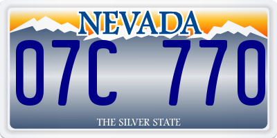 NV license plate 07C770