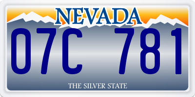 NV license plate 07C781