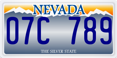 NV license plate 07C789