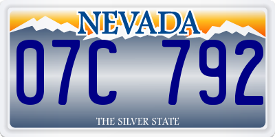 NV license plate 07C792