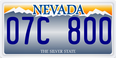 NV license plate 07C800