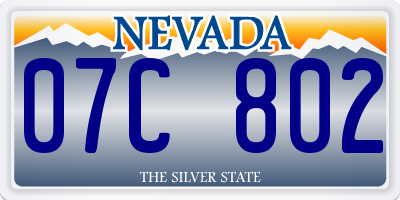 NV license plate 07C802