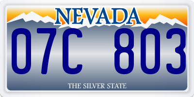 NV license plate 07C803