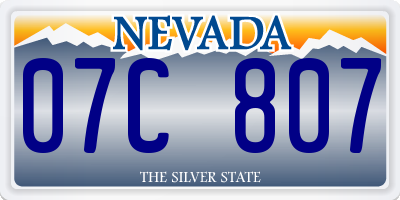 NV license plate 07C807