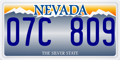 NV license plate 07C809