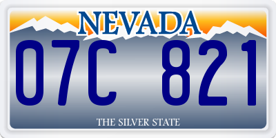 NV license plate 07C821
