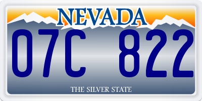 NV license plate 07C822