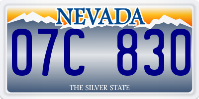NV license plate 07C830