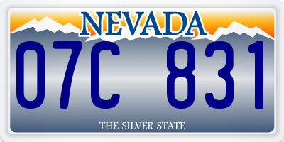 NV license plate 07C831