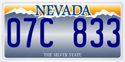 NV license plate 07C833