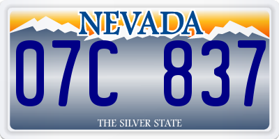 NV license plate 07C837