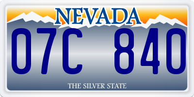 NV license plate 07C840