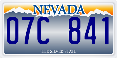 NV license plate 07C841