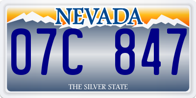 NV license plate 07C847