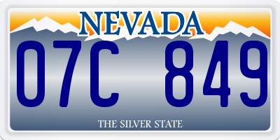 NV license plate 07C849