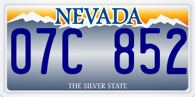 NV license plate 07C852