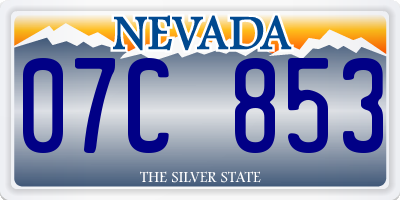 NV license plate 07C853