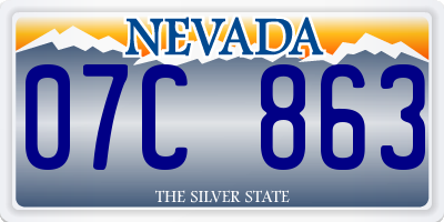 NV license plate 07C863