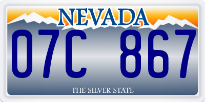 NV license plate 07C867