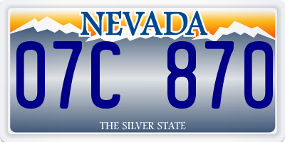 NV license plate 07C870